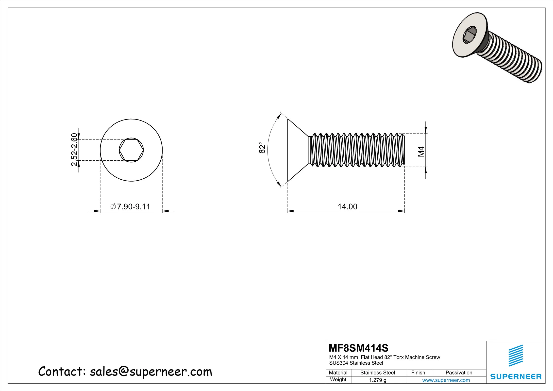 M4 x 12 mm Flat Head 82° Socket Cap Machine Screw SUS304 Stainless Steel Inox