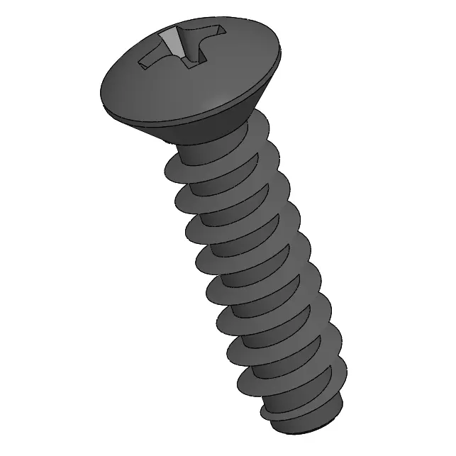 2.2 x 8mm Phillips Oval Head Self Tapping Screws Steel Black Zinc Plated