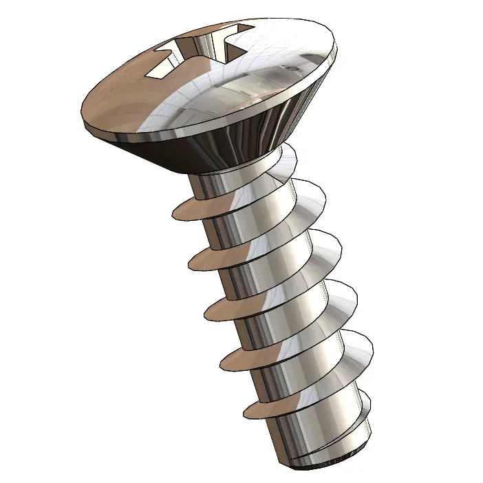 2.2 x 9mm Phillips Oval Head Self Tapping Screws SUS304 Stainless Steel Inox