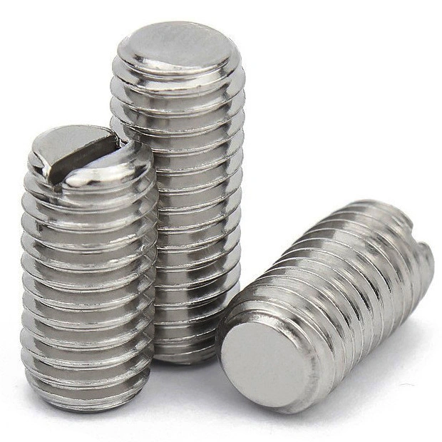 M2 x 9mm Slotted Flat Point Set Screw SUS304 Stainless Steel Inox 