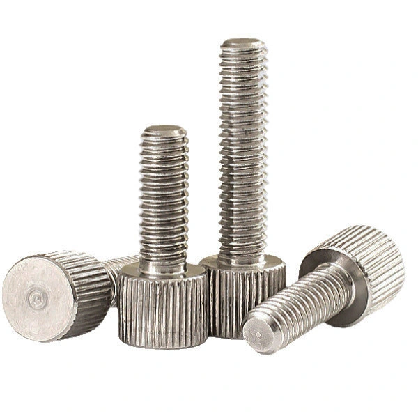 M4 x 8mm Knurled Thumb Screw Flat Head Vertical Knurled Knob Screws SUS304 Stainless Steel Inox