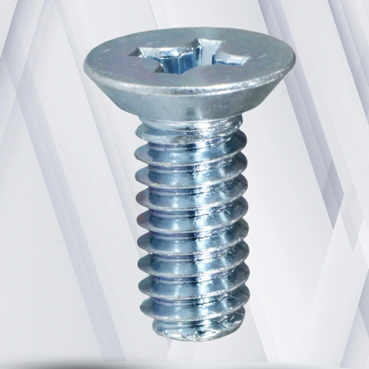 2-56 x 1/4" Flat Head Undercut Phillips Machine Screw Steel Blue Zinc Plated