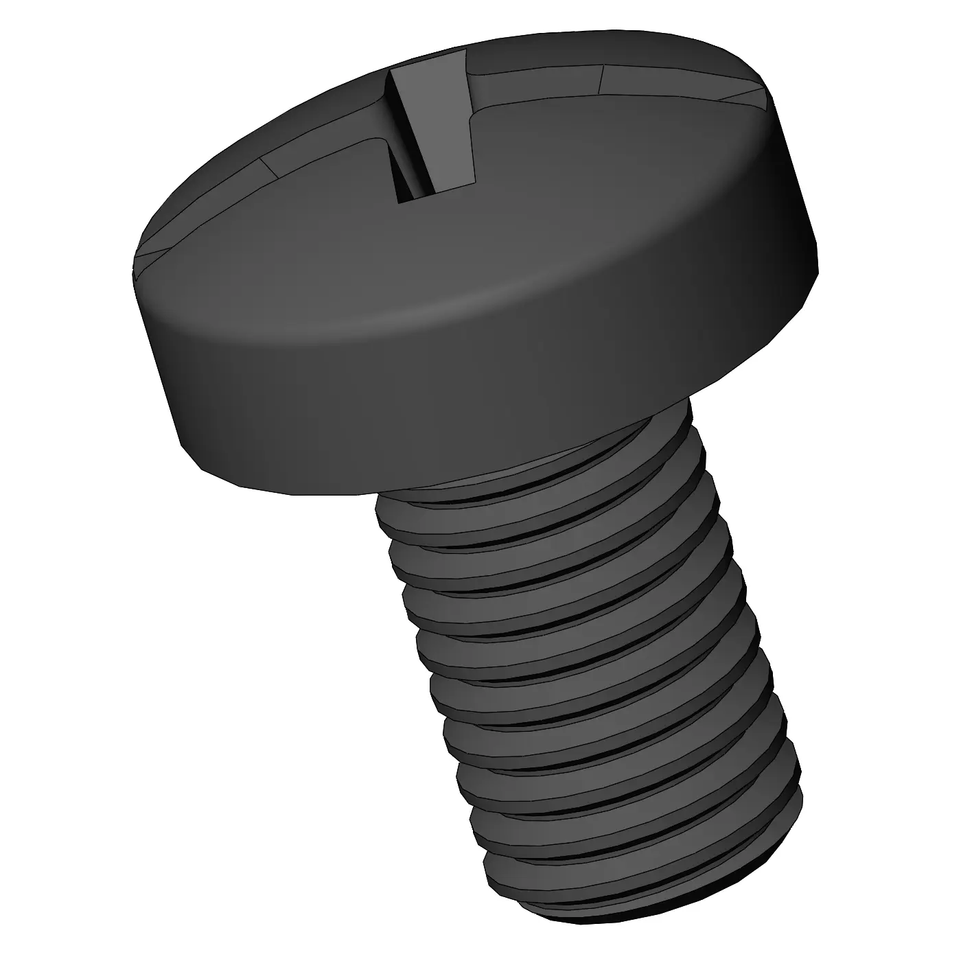 M3 x 8 mm Pan Head Combination Phillips/Slotted Machine Screw Steel Black DIN 7985