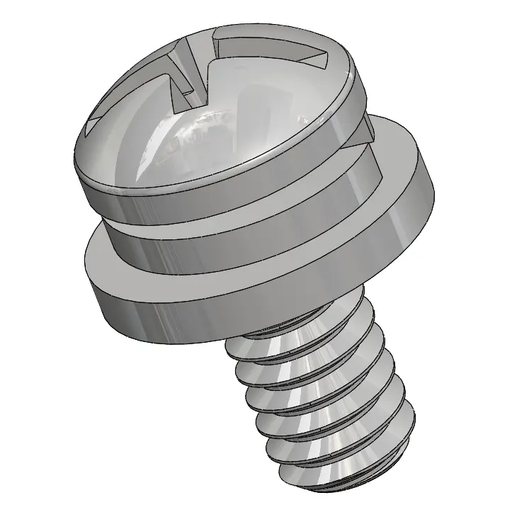 5-40 x 5/16" Pan Head Phillips Slot SEMS Screws with Spring and Flat Washer SUS304 Stainless Steel Inox