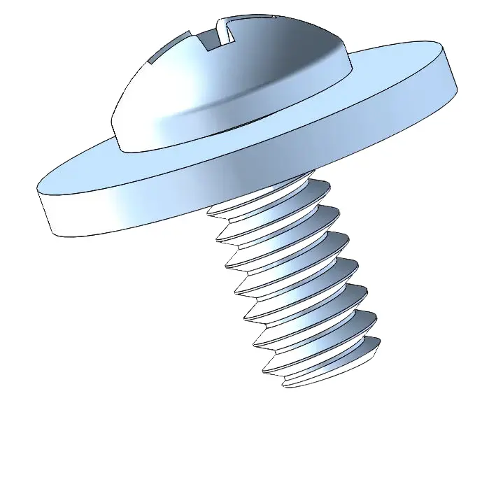 4-40 x 1/4" Pan Head Phillips SEMS Screws with Flat Washer Steel Blue Zinc Plated