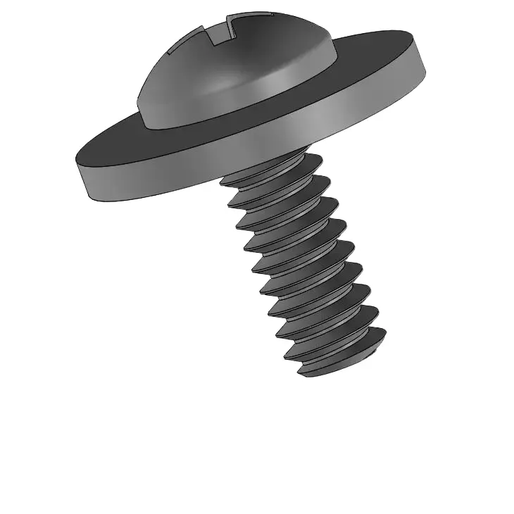 4-40 x 5/16" Pan Head Phillips SEMS Screws with Flat Washer Steel Black