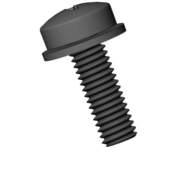 M3 x 9mm Pan Head Phillips SEMS Screws with Flat Washer Steel Black