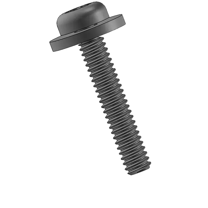 2-56 x 1/2" Pan Head Torx SEMS Screws with Flat Washer Steel Black