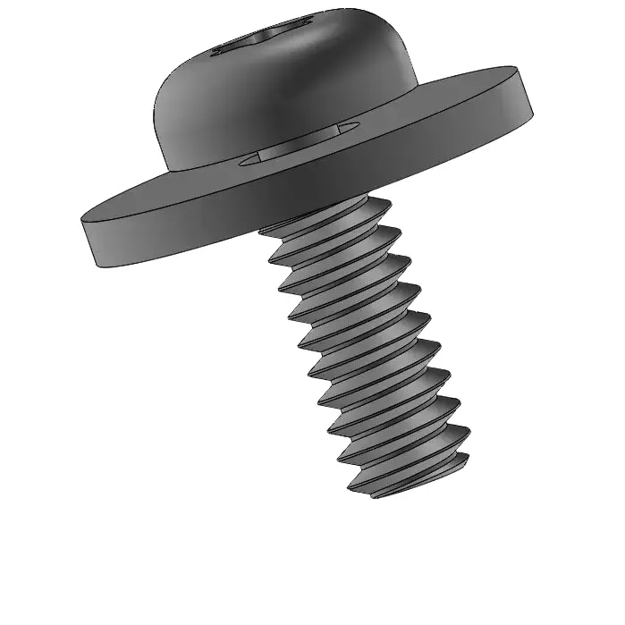 4-40 x 5/16" Pan Head Torx SEMS Screws with Flat Washer Steel Black