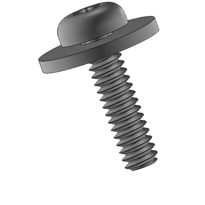4-40 x 7/16" Pan Head Torx SEMS Screws with Flat Washer Steel Black
