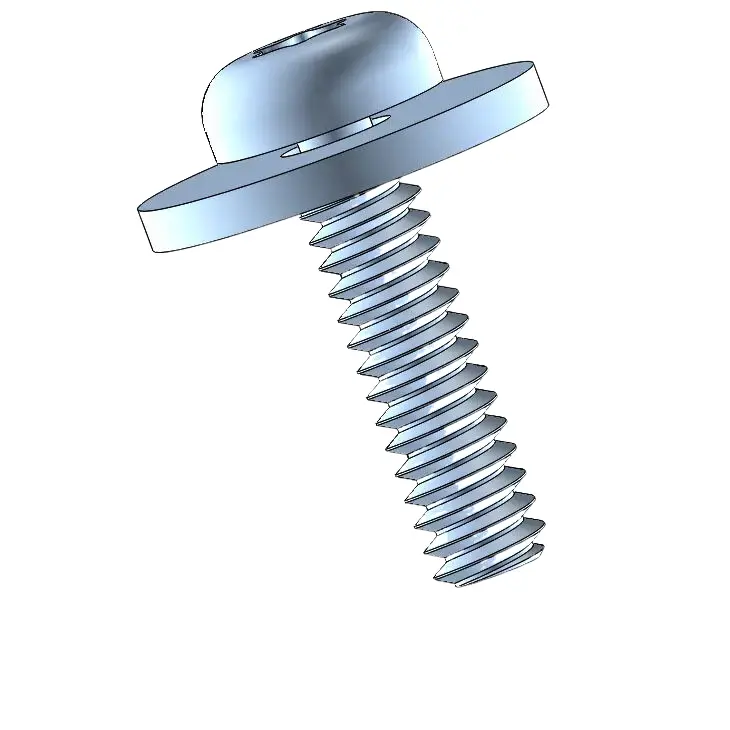 4-40 x 7/16" Pan Head Torx SEMS Screws with Flat Washer Steel Blue Zinc Plated