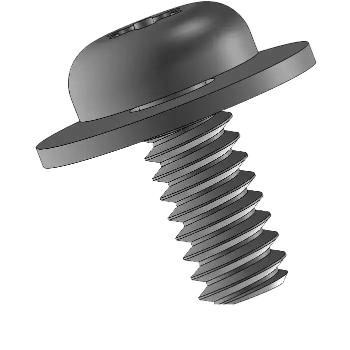 10-32 x 7/16" Pan Head Torx SEMS Screws with Flat Washer Steel Black