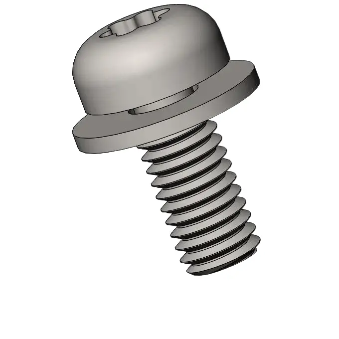M3 x 7mm Pan Head Torx SEMS Screws with Flat Washer SUS304 Stainless Steel Inox