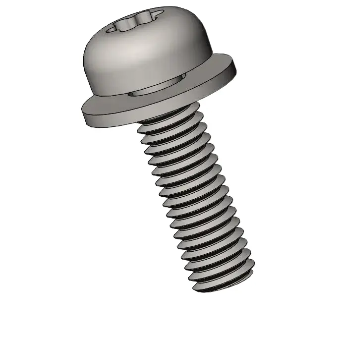 M3 x 10mm Pan Head Torx SEMS Screws with Flat Washer SUS304 Stainless Steel Inox