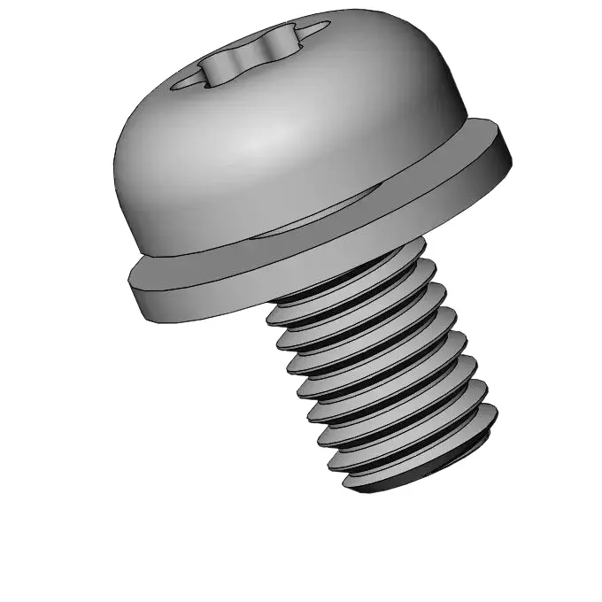 M4 x 7mm Pan Head Torx SEMS Screws with Flat Washer SUS304 Stainless Steel Inox