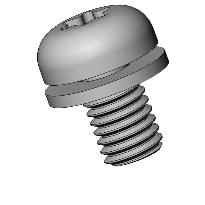 M5 x 8mm Pan Head Torx SEMS Screws with Flat Washer SUS304 Stainless Steel Inox