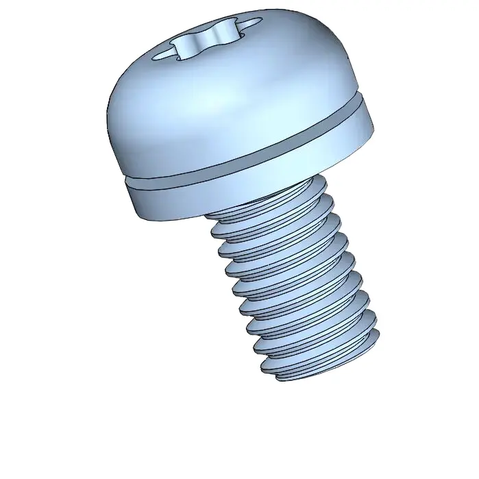 M6 x 12mm Pan Head Torx SEMS Screws with Flat Washer Steel Blue Zinc Plated
