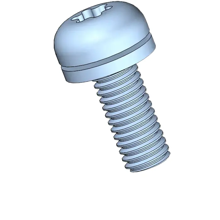 M6 x 16mm Pan Head Torx SEMS Screws with Flat Washer Steel Blue Zinc Plated