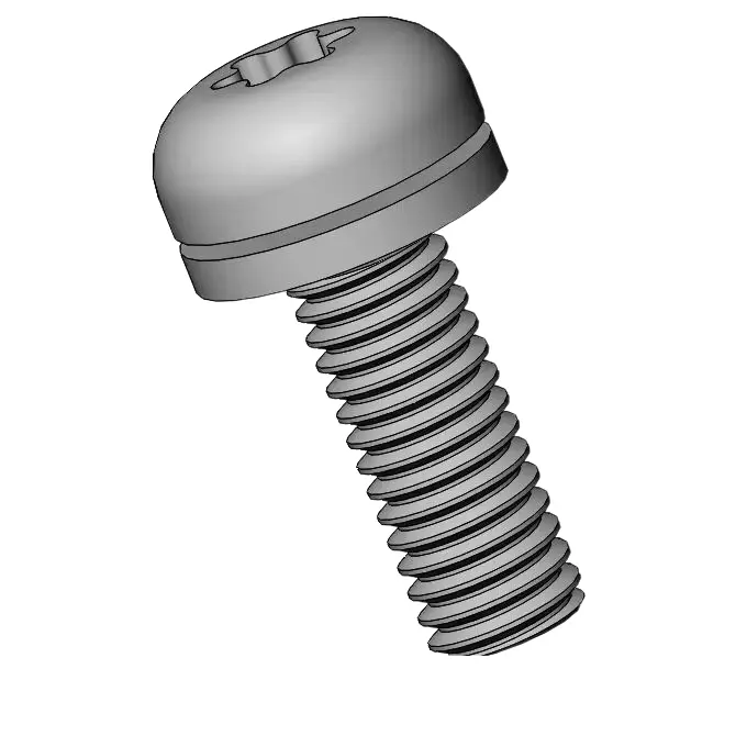 M6 x 18mm Pan Head Torx SEMS Screws with Flat Washer SUS304 Stainless Steel Inox