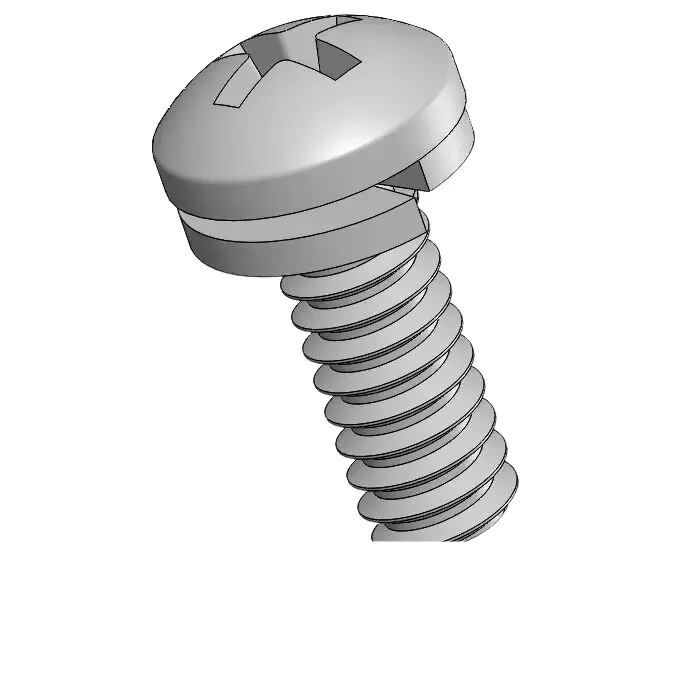 6-32 x 3/8" Pan Head Phillips SEMS Screws with Spring Washer SUS304 Stainless Steel Inox