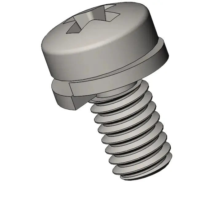 M2.5 x 5mm Pan Head Phillips SEMS Screws with Spring Washer SUS304 Stainless Steel Inox