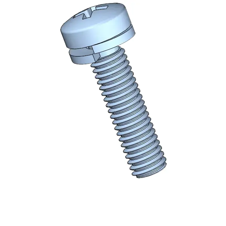 M3 x 12mm Pan Head Phillips SEMS Screws with Spring Washer Steel Blue Zinc Plated