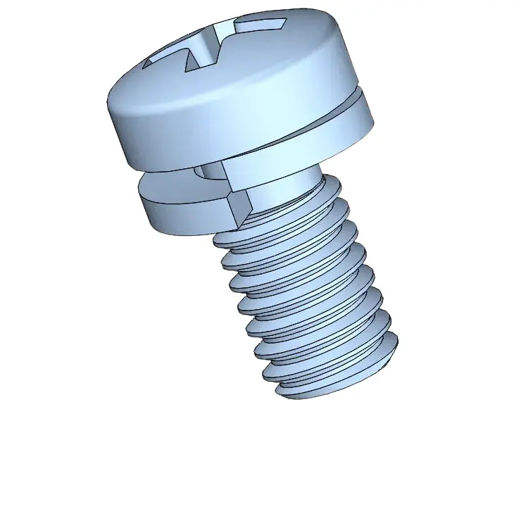 M4 x 8mm Pan Head Phillips SEMS Screws with Spring Washer Steel Blue Zinc Plated