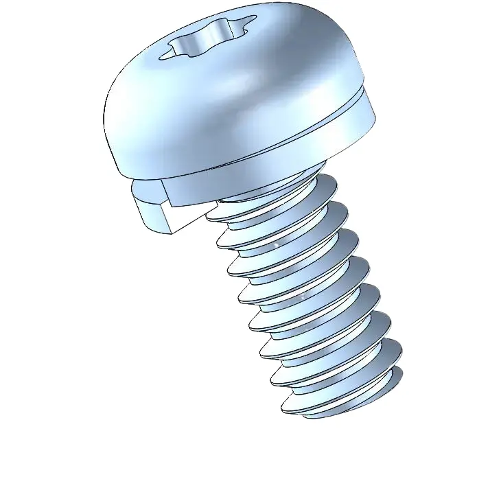 6-32 x 5/16" Pan Head Torx SEMS Screws with Spring Washer Steel Blue Zinc Plated