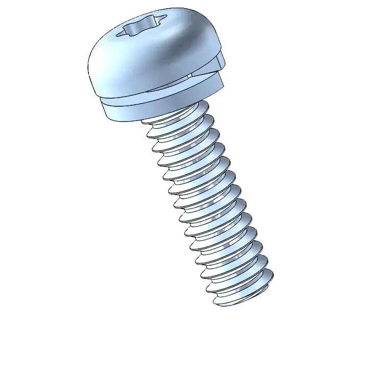 6-32 x 1/2" Pan Head Torx SEMS Screws with Spring Washer Steel Blue Zinc Plated