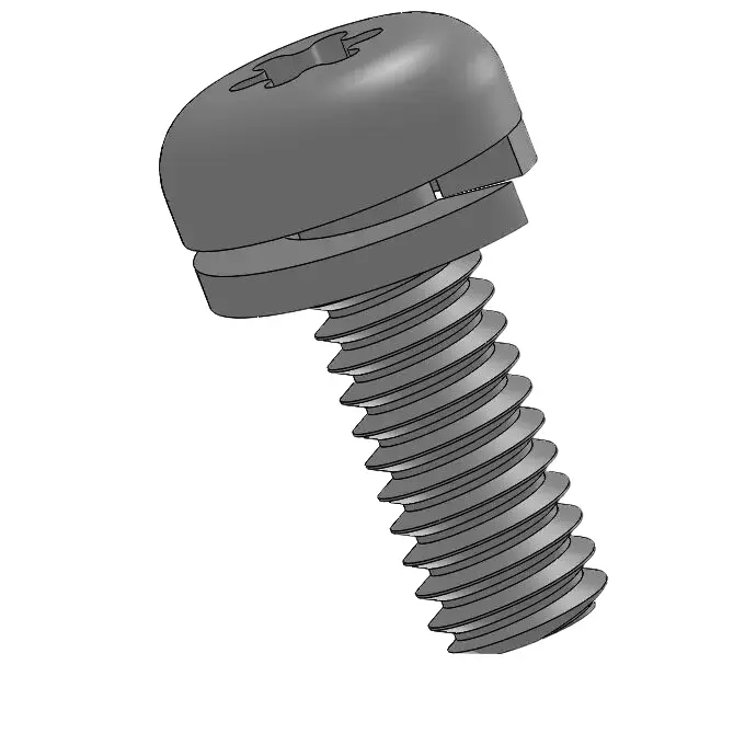 8-32 x 7/16" Pan Head Torx SEMS Screws with Spring Washer SUS304 Stainless Steel Inox