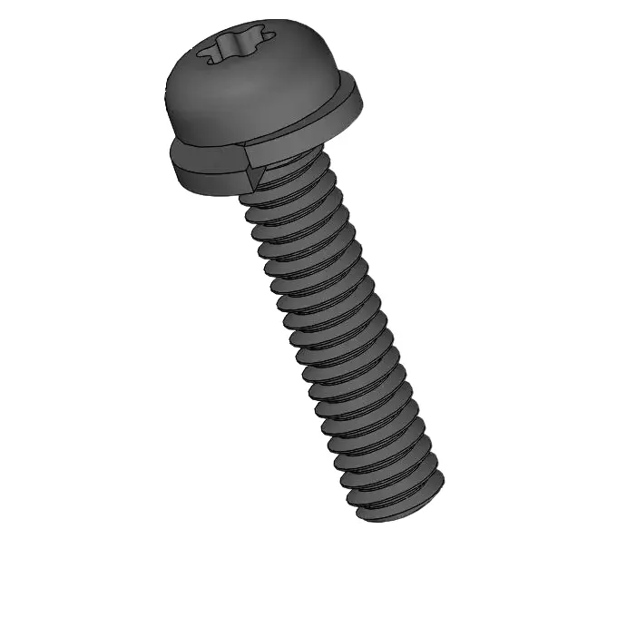 M2 x 9mm Pan Head Torx SEMS Screws with Spring Washer Steel Black