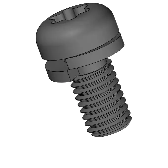 M4 x 8mm Pan Head Torx SEMS Screws with Spring Washer Steel Black