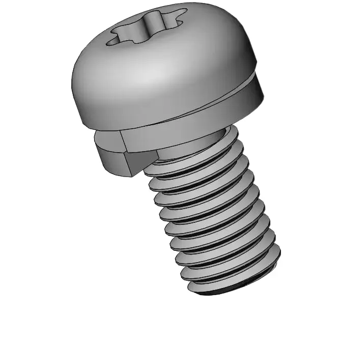 M5 x 10mm Pan Head Torx SEMS Screws with Spring Washer SUS304 Stainless Steel Inox