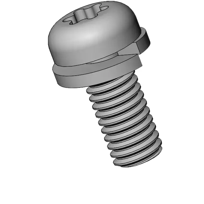 M6 x 14mm Pan Head Torx SEMS Screws with Spring Washer SUS304 Stainless Steel Inox