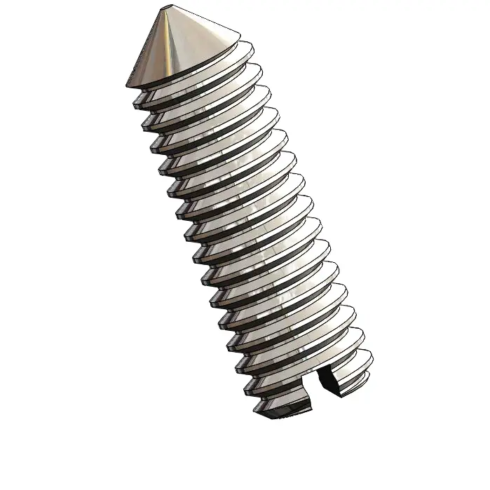 M2.5 x 8mm Slotted Cone Point Set Screw SUS304 Stainless Steel Inox DIN553