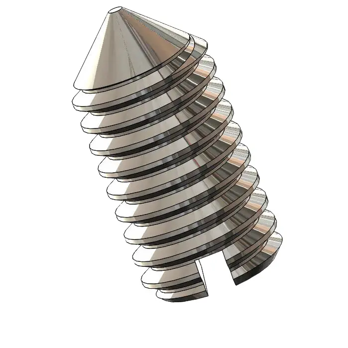M3 x 6mm Slotted Cone Point Set Screw SUS304 Stainless Steel Inox DIN553