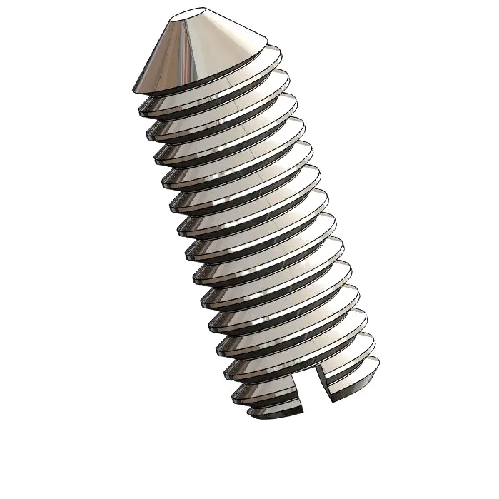 M6 x 16mm Slotted Cone Point Set Screw SUS304 Stainless Steel Inox DIN553