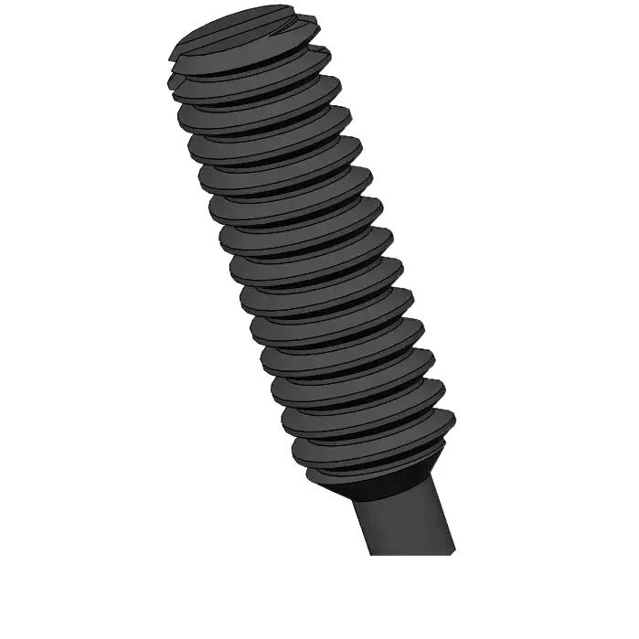 M2 x 7mm Dog Point Set Screws Slotted Steel Black DIN417