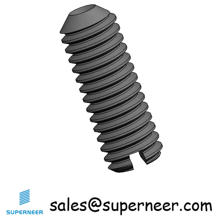 M2.5 x 7mm Slotted Cup Point Set Screws Steel Black DIN438