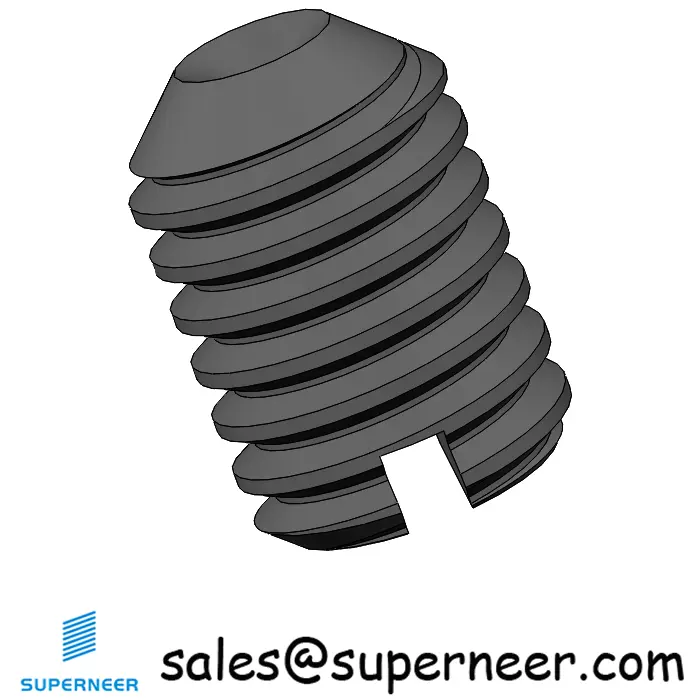 M3.5 x 5mm Slotted Cup Point Set Screws 12.9 Carbon Steel Black DIN438