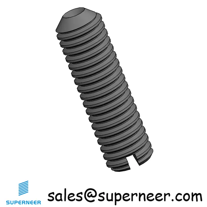 M3.5 x 12mm Slotted Cup Point Set Screws 12.9 Carbon Steel Black DIN438