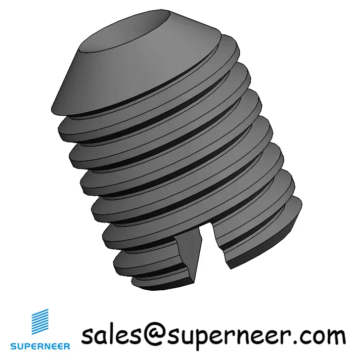 M4 x 5mm Slotted Cup Point Set Screws Steel Black DIN438