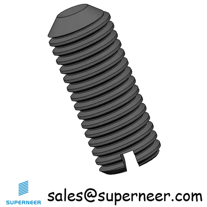 M4 x 10mm Slotted Cup Point Set Screws Steel Black DIN438