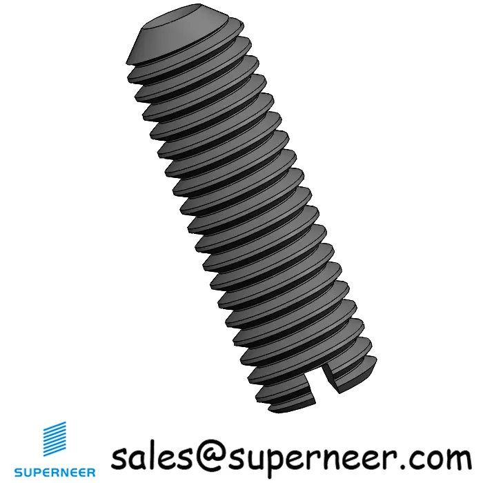 M5 x 16mm Slotted Cup Point Set Screws Steel Black DIN438