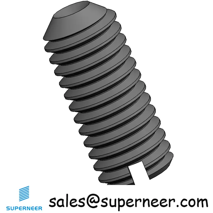 M6 x 14mm Slotted Cup Point Set Screws Steel Black DIN438