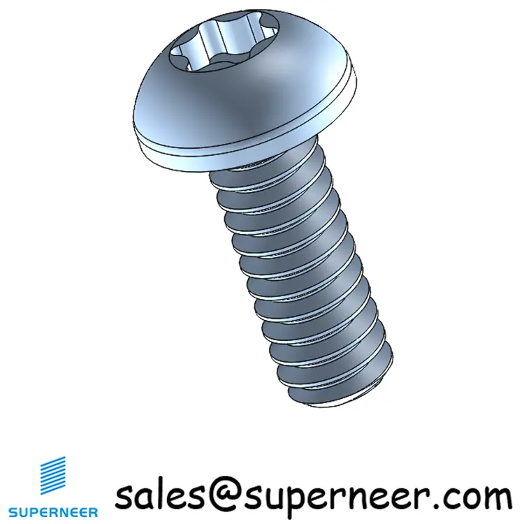 4-40 x 5/16" Button Head Torx Machine Screw Steel Blue Zinc Plated 