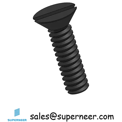 6-32 x 1/2" Flat Head 82° Slotted Machine Screw Steel Black