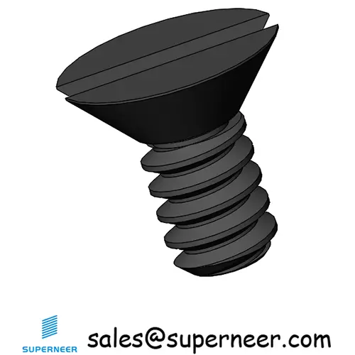 M2 x 4 mm Flat Head 82° Slotted Machine Screw Steel Black