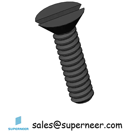 M2 x 8 mm Flat Head 82° Slotted Machine Screw Steel Black