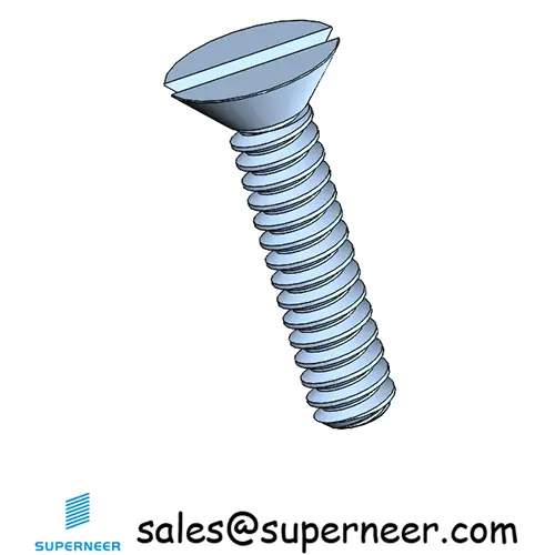 M2 x 9 mm Flat Head 82° Slotted Machine Screw Steel Blue Zinc Plated